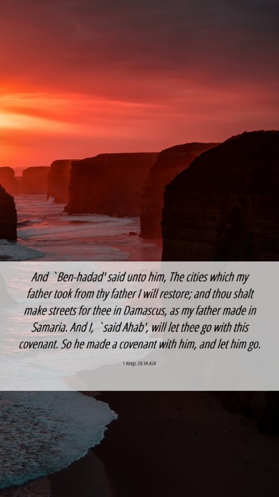 Picture 06 - 1 Kings 20:34 ASV Mobile Phone Wallpaper - And `Ben-hadad' said unto him, The cities which - Mobile Bible Verse Wallpaper