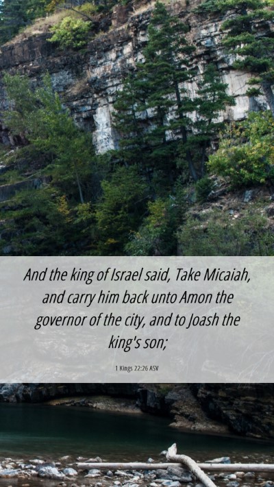Picture 06 - 1 Kings 22:26 ASV Mobile Phone Wallpaper - And the king of Israel said, Take Micaiah, and - Mobile Bible Verse Wallpaper