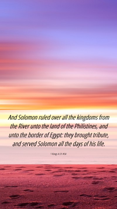 Picture 06 - 1 Kings 4:21 ASV Mobile Phone Wallpaper - And Solomon ruled over all the kingdoms from the - Mobile Bible Verse Wallpaper