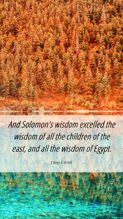 Picture 06 - 1 Kings 4:30 ASV Mobile Phone Wallpaper - And Solomon's wisdom excelled the wisdom of all - Mobile Bible Verse Wallpaper