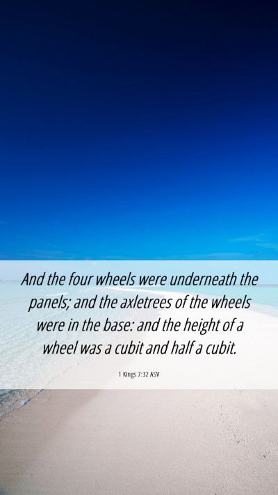 Picture 06 - 1 Kings 7:32 ASV Mobile Phone Wallpaper - And the four wheels were underneath the panels; - Mobile Bible Verse Wallpaper