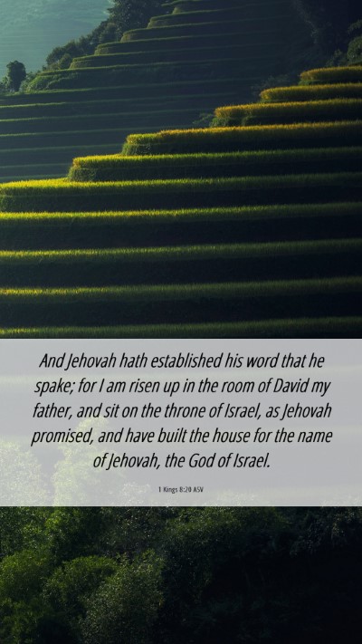 Picture 06 - 1 Kings 8:20 ASV Mobile Phone Wallpaper - And Jehovah hath established his word that he - Mobile Bible Verse Wallpaper