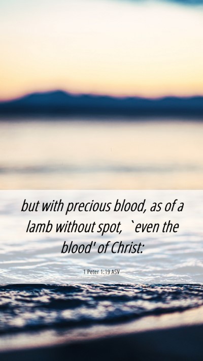 Picture 06 - 1 Peter 1:19 ASV Mobile Phone Wallpaper - but with precious blood, as of a lamb without - Mobile Bible Verse Wallpaper