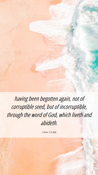 Picture 06 - 1 Peter 1:23 ASV Mobile Phone Wallpaper - having been begotten again, not of corruptible - Mobile Bible Verse Wallpaper