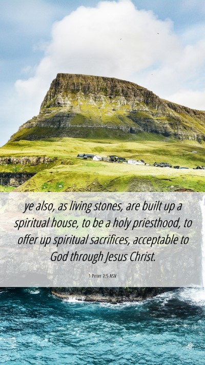 Picture 06 - 1 Peter 2:5 ASV Mobile Phone Wallpaper - ye also, as living stones, are built up a - Mobile Bible Verse Wallpaper