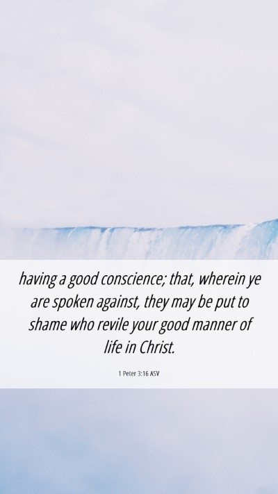Picture 06 - 1 Peter 3:16 ASV Mobile Phone Wallpaper - having a good conscience; that, wherein ye are - Mobile Bible Verse Wallpaper