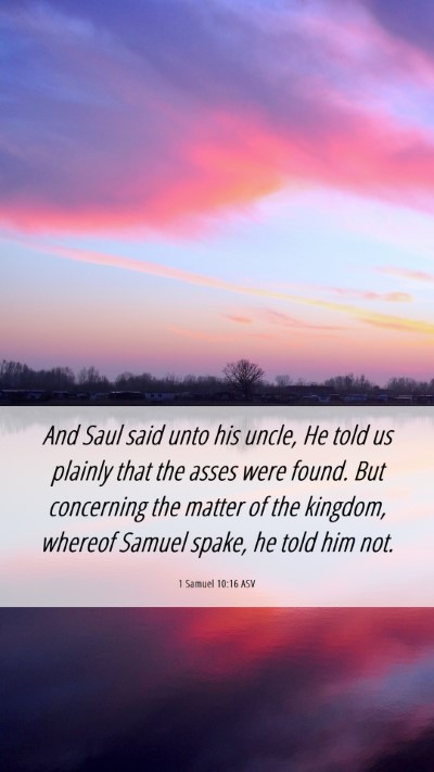 Picture 06 - 1 Samuel 10:16 ASV Mobile Phone Wallpaper - And Saul said unto his uncle, He told us plainly - Mobile Bible Verse Wallpaper