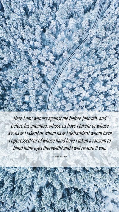 Picture 06 - 1 Samuel 12:3 ASV Mobile Phone Wallpaper - Here I am: witness against me before Jehovah, and - Mobile Bible Verse Wallpaper