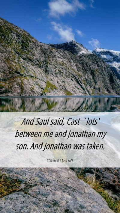 Picture 06 - 1 Samuel 14:42 ASV Mobile Phone Wallpaper - And Saul said, Cast `lots' between me and - Mobile Bible Verse Wallpaper
