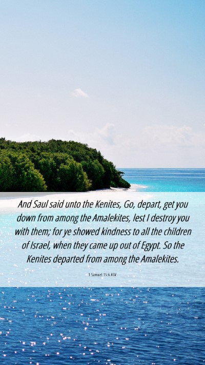 Picture 06 - 1 Samuel 15:6 ASV Mobile Phone Wallpaper - And Saul said unto the Kenites, Go, depart, get - Mobile Bible Verse Wallpaper