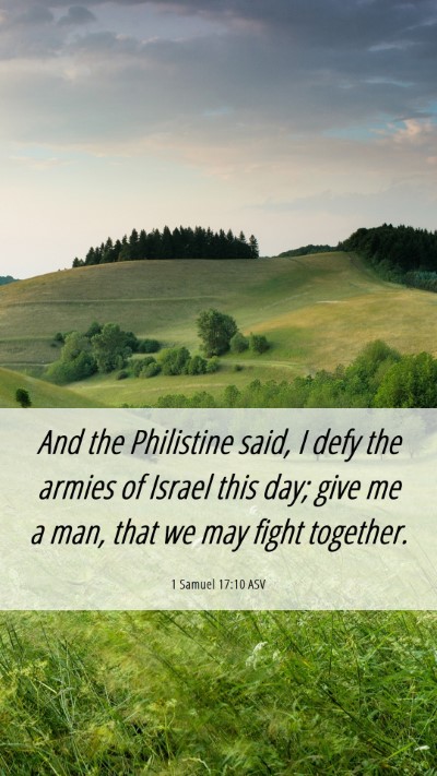 Picture 06 - 1 Samuel 17:10 ASV Mobile Phone Wallpaper - And the Philistine said, I defy the armies of - Mobile Bible Verse Wallpaper