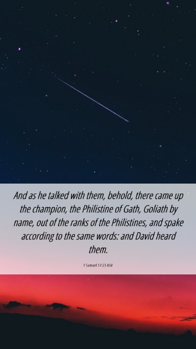Picture 06 - 1 Samuel 17:23 ASV Mobile Phone Wallpaper - And as he talked with them, behold, there came up - Mobile Bible Verse Wallpaper