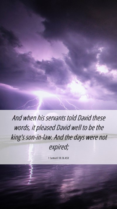 Picture 06 - 1 Samuel 18:26 ASV Mobile Phone Wallpaper - And when his servants told David these words, it - Mobile Bible Verse Wallpaper