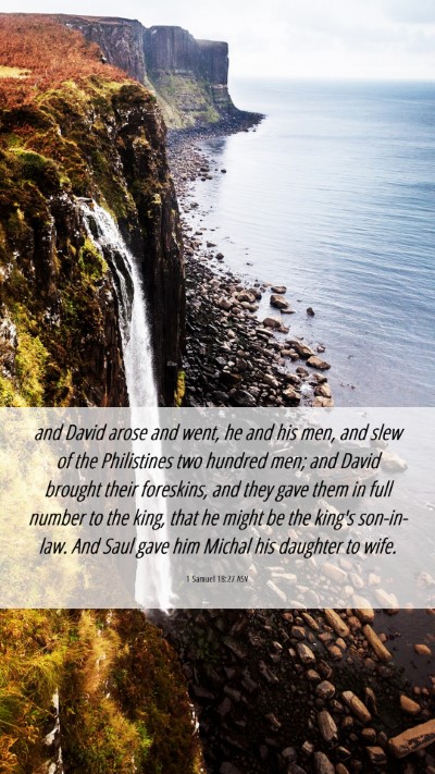 Picture 06 - 1 Samuel 18:27 ASV Mobile Phone Wallpaper - and David arose and went, he and his men, and - Mobile Bible Verse Wallpaper