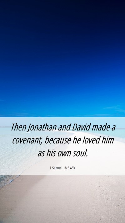 Picture 06 - 1 Samuel 18:3 ASV Mobile Phone Wallpaper - Then Jonathan and David made a covenant, because - Mobile Bible Verse Wallpaper