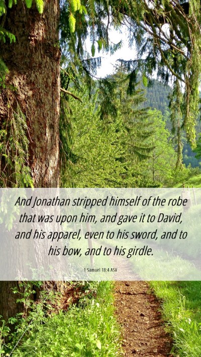 Picture 06 - 1 Samuel 18:4 ASV Mobile Phone Wallpaper - And Jonathan stripped himself of the robe that - Mobile Bible Verse Wallpaper