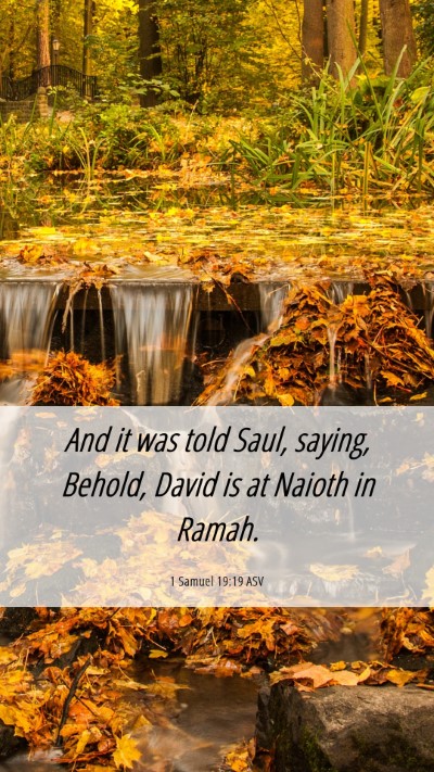 Picture 06 - 1 Samuel 19:19 ASV Mobile Phone Wallpaper - And it was told Saul, saying, Behold, David is at - Mobile Bible Verse Wallpaper