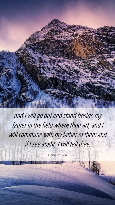 Picture 06 - 1 Samuel 19:3 ASV Mobile Phone Wallpaper - and I will go out and stand beside my father in - Mobile Bible Verse Wallpaper