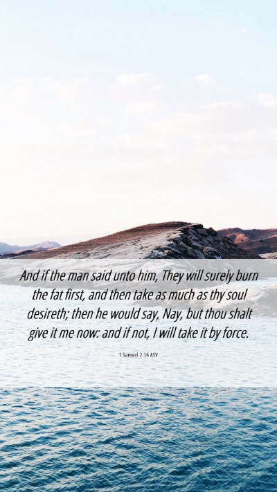 Picture 06 - 1 Samuel 2:16 ASV Mobile Phone Wallpaper - And if the man said unto him, They will surely - Mobile Bible Verse Wallpaper