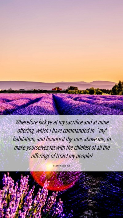 Picture 06 - 1 Samuel 2:29 ASV Mobile Phone Wallpaper - Wherefore kick ye at my sacrifice and at mine - Mobile Bible Verse Wallpaper