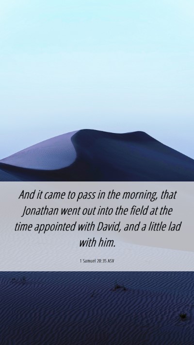 Picture 06 - 1 Samuel 20:35 ASV Mobile Phone Wallpaper - And it came to pass in the morning, that Jonathan - Mobile Bible Verse Wallpaper