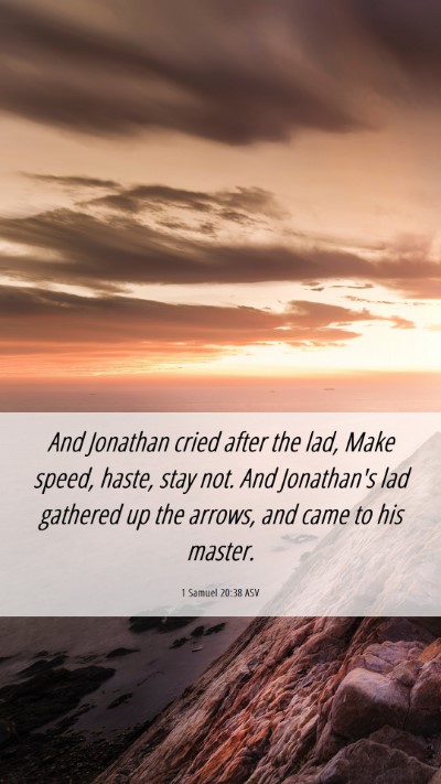 Picture 06 - 1 Samuel 20:38 ASV Mobile Phone Wallpaper - And Jonathan cried after the lad, Make speed, - Mobile Bible Verse Wallpaper
