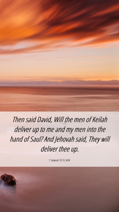 Picture 06 - 1 Samuel 23:12 ASV Mobile Phone Wallpaper - Then said David, Will the men of Keilah deliver - Mobile Bible Verse Wallpaper