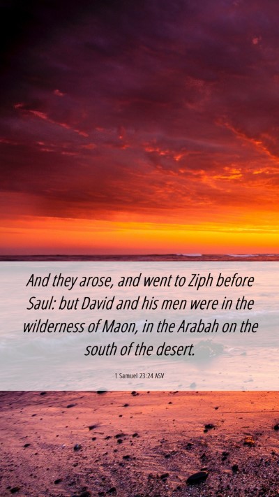 Picture 06 - 1 Samuel 23:24 ASV Mobile Phone Wallpaper - And they arose, and went to Ziph before Saul: but - Mobile Bible Verse Wallpaper
