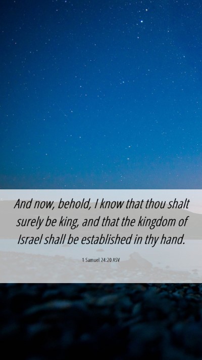 Picture 06 - 1 Samuel 24:20 ASV Mobile Phone Wallpaper - And now, behold, I know that thou shalt surely be - Mobile Bible Verse Wallpaper