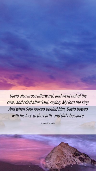Picture 06 - 1 Samuel 24:8 ASV Mobile Phone Wallpaper - David also arose afterward, and went out of the - Mobile Bible Verse Wallpaper