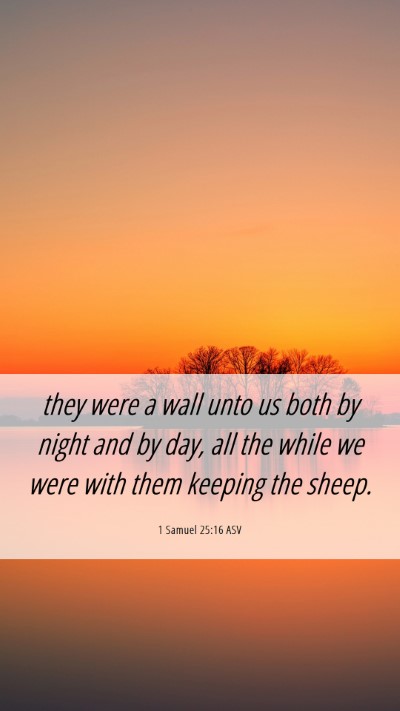 Picture 06 - 1 Samuel 25:16 ASV Mobile Phone Wallpaper - they were a wall unto us both by night and by - Mobile Bible Verse Wallpaper