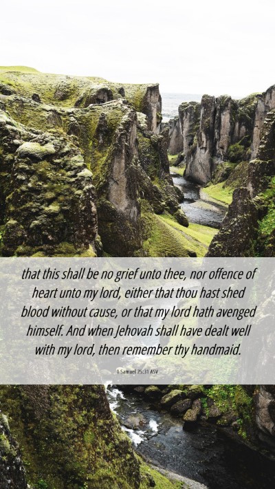 Picture 06 - 1 Samuel 25:31 ASV Mobile Phone Wallpaper - that this shall be no grief unto thee, nor - Mobile Bible Verse Wallpaper