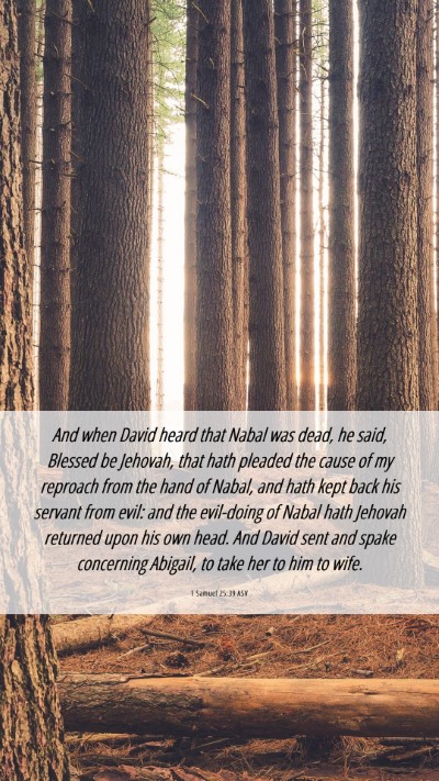 Picture 06 - 1 Samuel 25:39 ASV Mobile Phone Wallpaper - And when David heard that Nabal was dead, he - Mobile Bible Verse Wallpaper