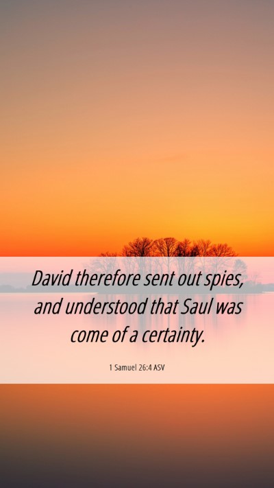 Picture 06 - 1 Samuel 26:4 ASV Mobile Phone Wallpaper - David therefore sent out spies, and understood - Mobile Bible Verse Wallpaper