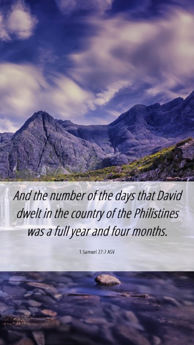 Picture 06 - 1 Samuel 27:7 ASV Mobile Phone Wallpaper - And the number of the days that David dwelt in - Mobile Bible Verse Wallpaper
