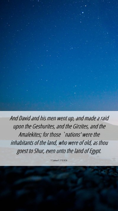 Picture 06 - 1 Samuel 27:8 ASV Mobile Phone Wallpaper - And David and his men went up, and made a raid - Mobile Bible Verse Wallpaper