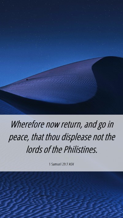 Picture 06 - 1 Samuel 29:7 ASV Mobile Phone Wallpaper - Wherefore now return, and go in peace, that thou - Mobile Bible Verse Wallpaper