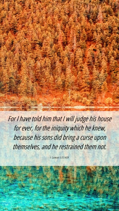 Picture 06 - 1 Samuel 3:13 ASV Mobile Phone Wallpaper - For I have told him that I will judge his house - Mobile Bible Verse Wallpaper