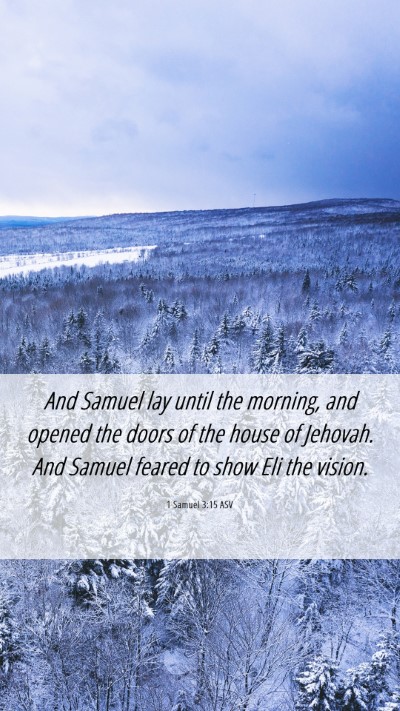 Picture 06 - 1 Samuel 3:15 ASV Mobile Phone Wallpaper - And Samuel lay until the morning, and opened the - Mobile Bible Verse Wallpaper