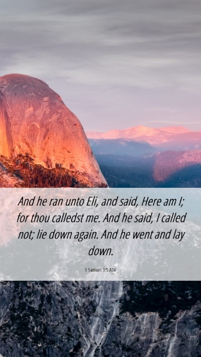 Picture 06 - 1 Samuel 3:5 ASV Mobile Phone Wallpaper - And he ran unto Eli, and said, Here am I; for - Mobile Bible Verse Wallpaper