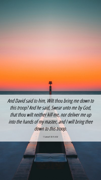 Picture 06 - 1 Samuel 30:15 ASV Mobile Phone Wallpaper - And David said to him, Wilt thou bring me down to - Mobile Bible Verse Wallpaper