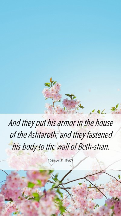 Picture 06 - 1 Samuel 31:10 ASV Mobile Phone Wallpaper - And they put his armor in the house of the - Mobile Bible Verse Wallpaper