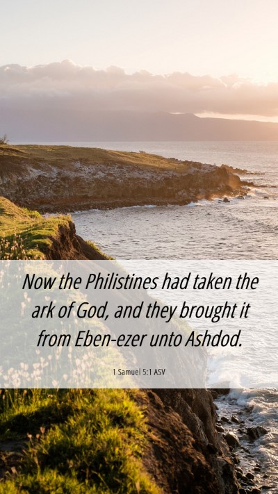 Picture 06 - 1 Samuel 5:1 ASV Mobile Phone Wallpaper - Now the Philistines had taken the ark of God, and - Mobile Bible Verse Wallpaper
