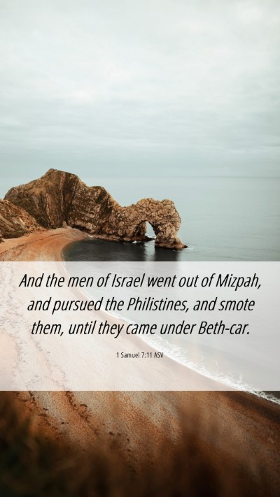 Picture 06 - 1 Samuel 7:11 ASV Mobile Phone Wallpaper - And the men of Israel went out of Mizpah, and - Mobile Bible Verse Wallpaper