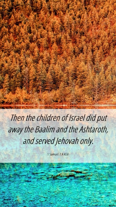 Picture 06 - 1 Samuel 7:4 ASV Mobile Phone Wallpaper - Then the children of Israel did put away the - Mobile Bible Verse Wallpaper