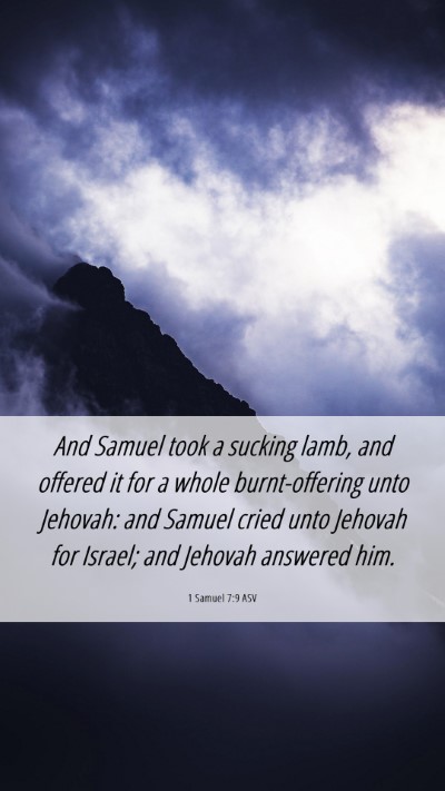 Picture 06 - 1 Samuel 7:9 ASV Mobile Phone Wallpaper - And Samuel took a sucking lamb, and offered it - Mobile Bible Verse Wallpaper