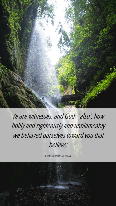 Picture 06 - 1 Thessalonians 2:10 ASV Mobile Phone Wallpaper - Ye are witnesses, and God `also', how holily and - Mobile Bible Verse Wallpaper