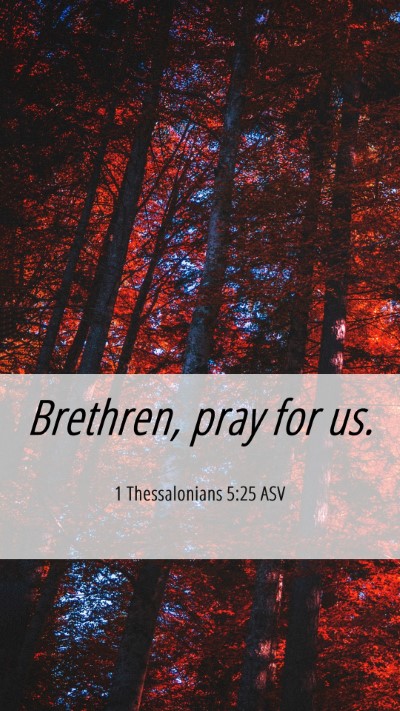 Picture 06 - 1 Thessalonians 5:25 ASV Mobile Phone Wallpaper - Brethren, pray for - Mobile Bible Verse Wallpaper