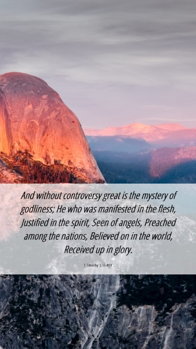 Picture 06 - 1 Timothy 3:16 ASV Mobile Phone Wallpaper - And without controversy great is the mystery of - Mobile Bible Verse Wallpaper