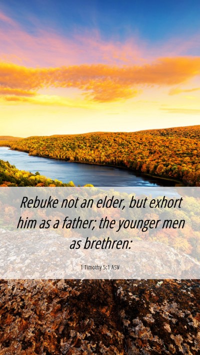 Picture 06 - 1 Timothy 5:1 ASV Mobile Phone Wallpaper - Rebuke not an elder, but exhort him as a father; - Mobile Bible Verse Wallpaper